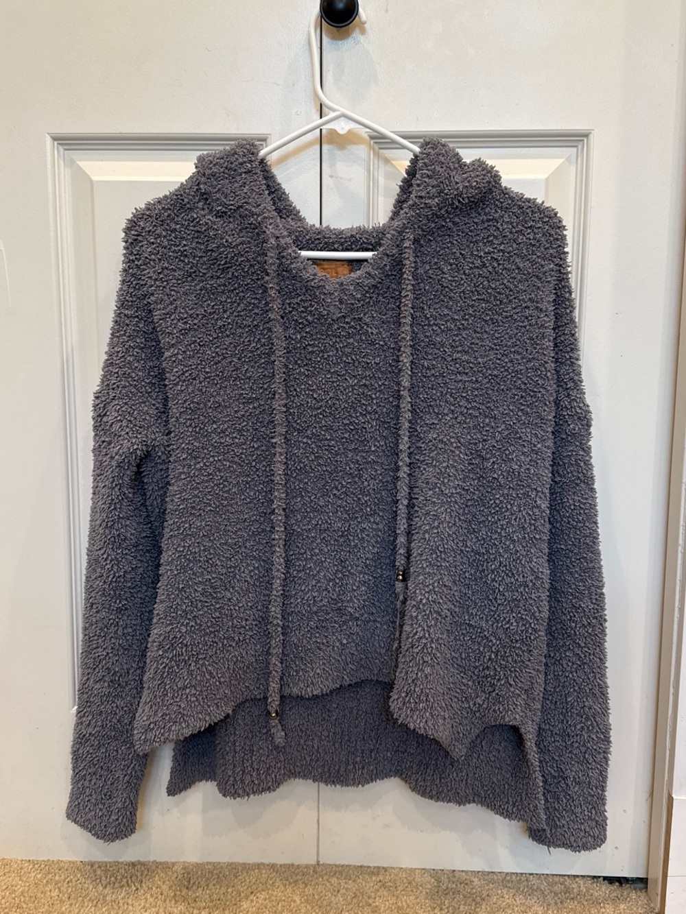 POL Cozy Hooded Sherpa Pullover - Charcoal